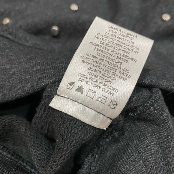 Belle Vere: Metal‎ Studded Stud Cropped Long Sleeve Pullover Sweater Gray Small - Picture 7 of 10